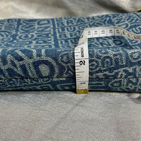 LUCKY BRAND Denim Logo Chain Strap Shoulder Bag Purse Y2K - Picture 9 of 10